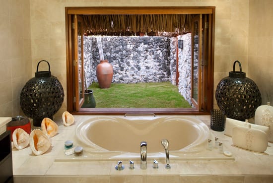 Bora Bora Resorts Rooms bathroom with outside view