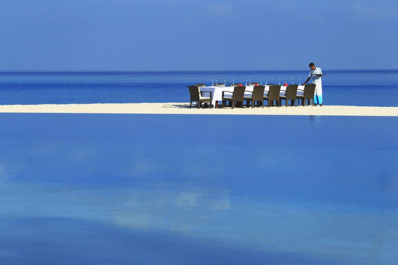 Velassaru Maldives Luxury Travel beach dinning eating
